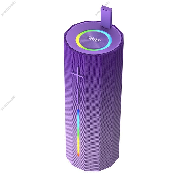 Портативна колонка Bluetooth XO F71 Hidden Carrying Handle Cylinder LED Dazzle Speaker 5W Purple